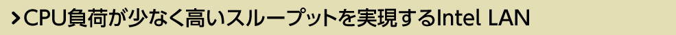 CPU負荷が少なく高いスループットを実現するIntel LAN