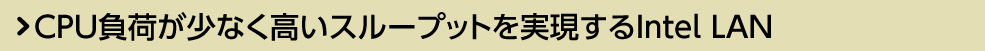 CPU負荷が少なく高いスループットを実現するIntel LAN